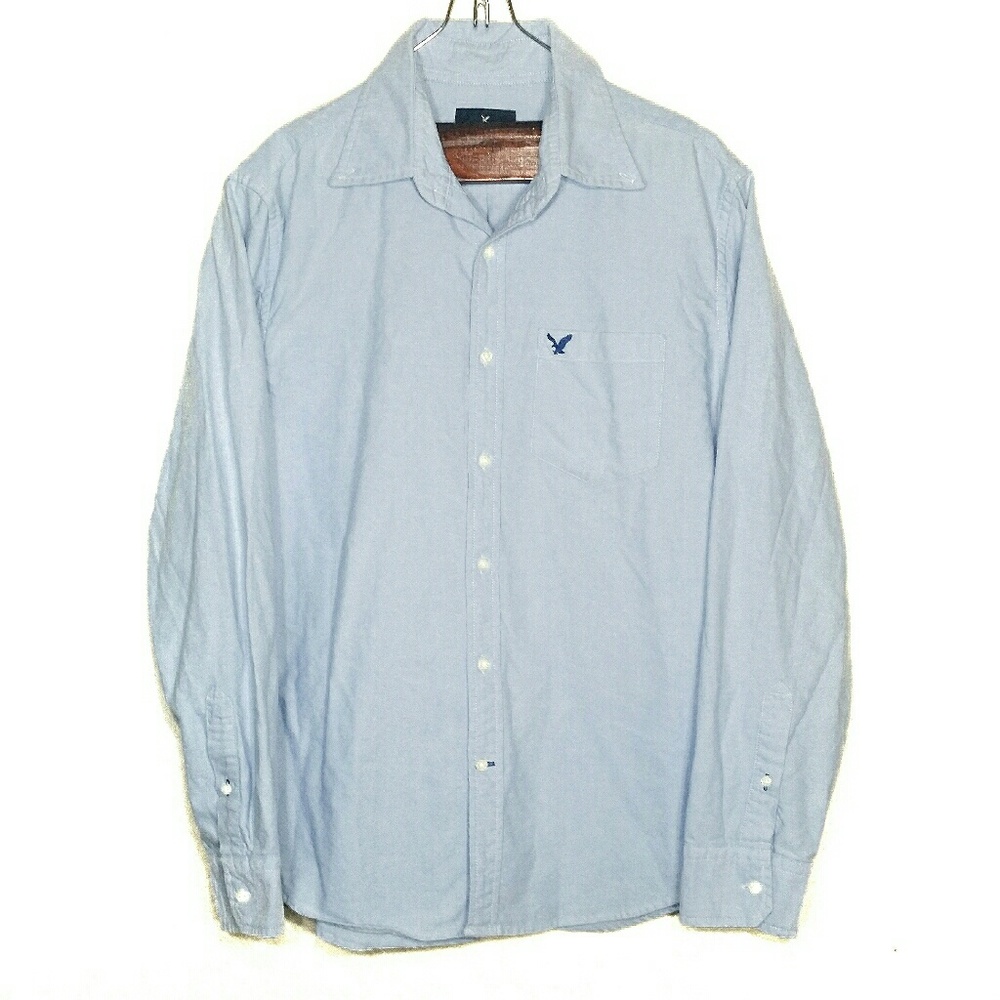 American Eagle Oxford Button Up Blue Long Sleeve